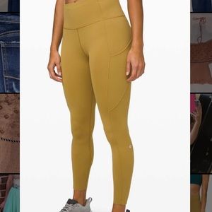 NWOT lululemon fast and free 28” leggings in grape leaf!!